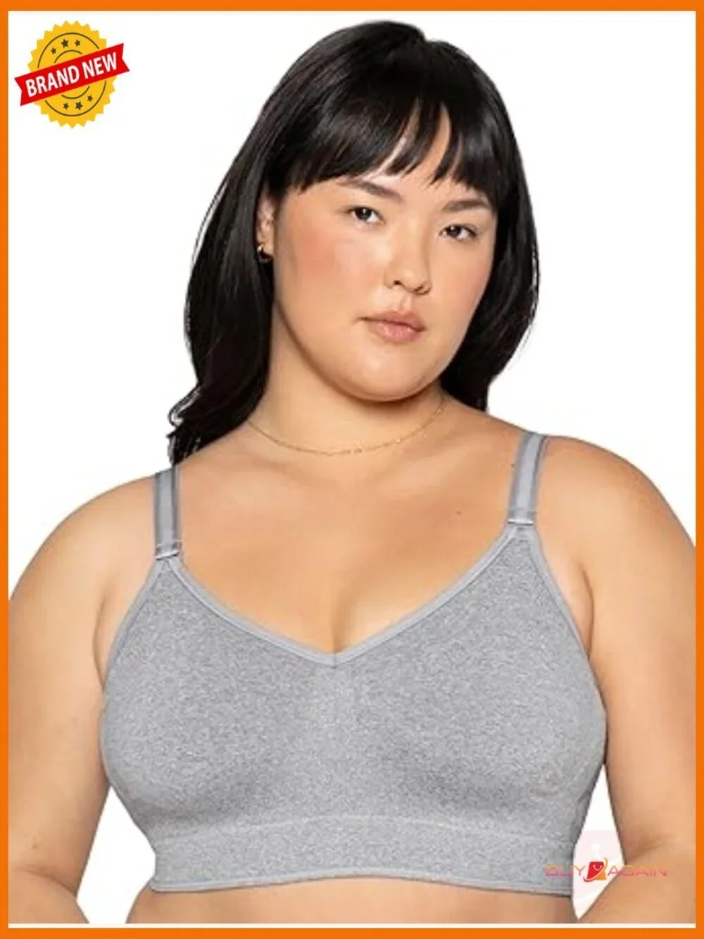 Plus Size Wireless Bra Seamless Full Coverage Hook Eye Back Adjustable Straps